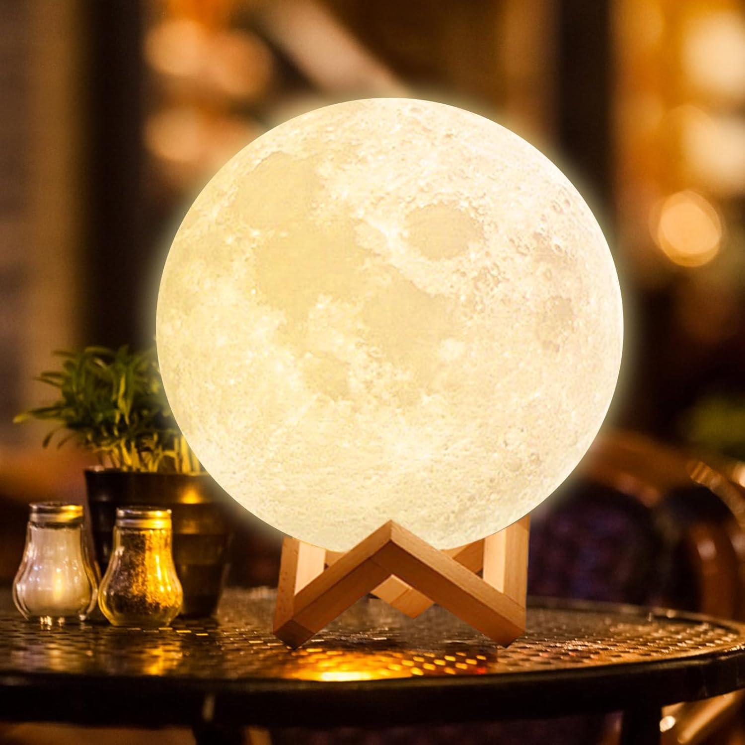 Rechargeable Moon Lamp for Adult Kids 5.9Inch, 3D Moon Lights for Bedroom, Suitable as Kids Night Lights Bedroom Decorations