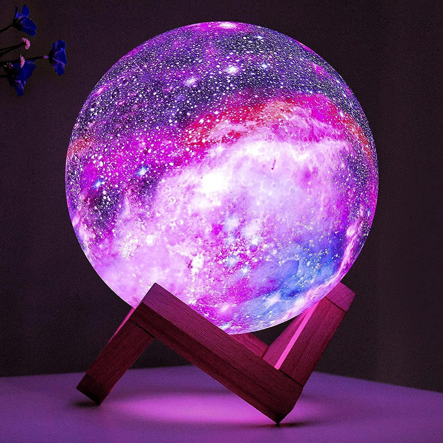 Moon Lamp Galaxy Lamp 5.9 Inch 16 Colors LED 3D Moon Light, Remote & Touch Control Moon Night Light Gifts for Girls Boys Kids Women Birthday